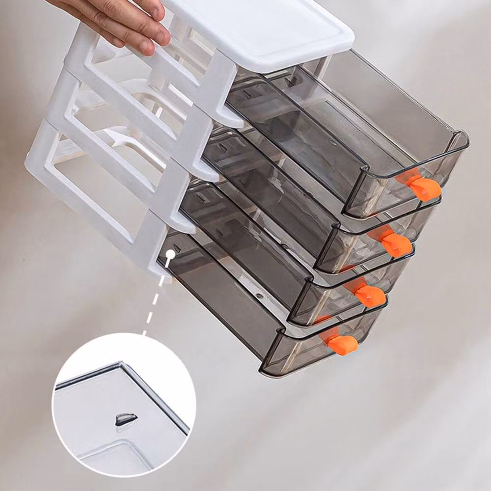 Garden Sanctuary White and Transparent Plastic Drawer-Style Stationery and Cosmetic Storage Box – 2