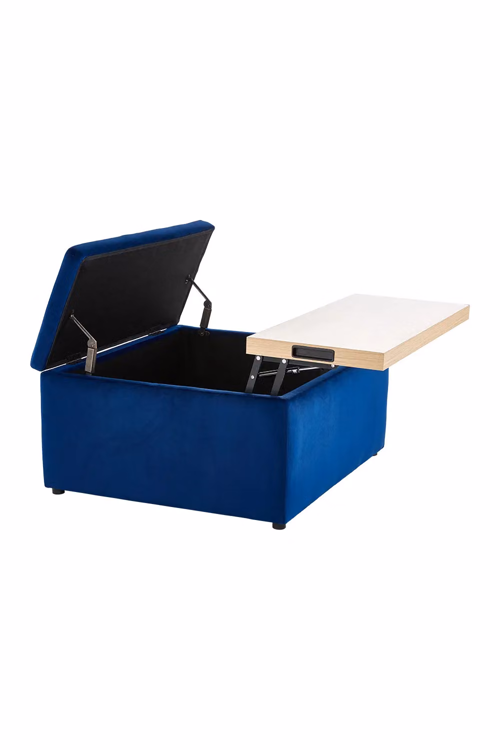 H&O Direct Blue Rectangular Velvet Storage Ottoman Stool – 2