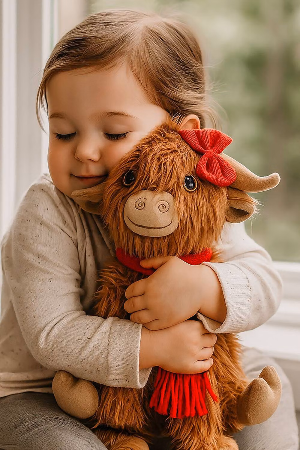 Marco Paul Hairy Hattie Large Highland Cow Soft Plush Christmas Tabletop Decoration in Brown – 5
