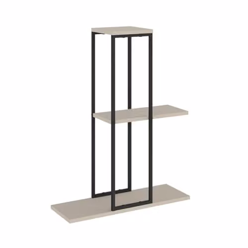 Vetra 3-Tier Metal and Wood Plant Stand in Beige, Height: 90 cm, W/D/H: 46 x 46 x 90 cm – 2