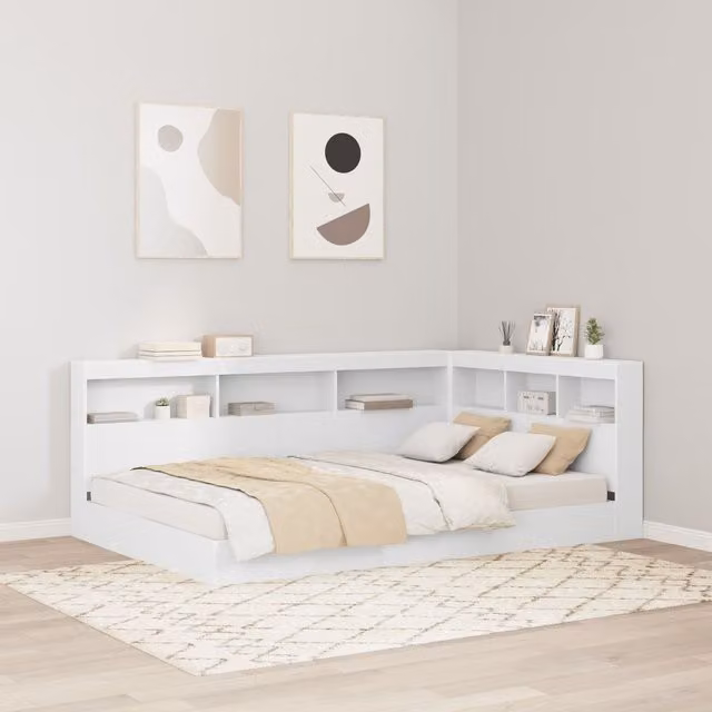 Berkfield Home White Storage Headboard with Integrated Shelf, Width: 120 cm