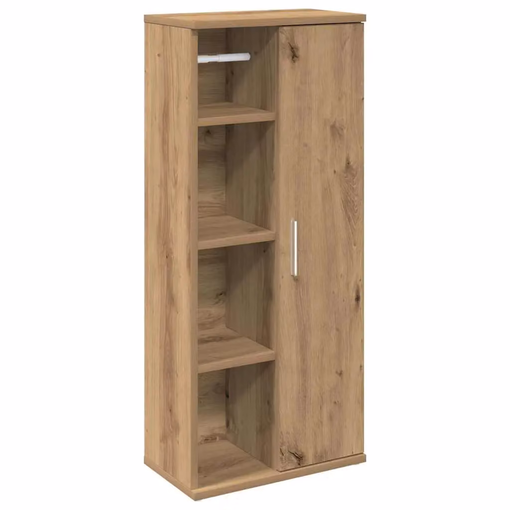 Berkfield Home Artisan Oak Bathroom Cabinet with Roll Holder, Brown, W/D/H: 39 x 22 x 90 cm – 2