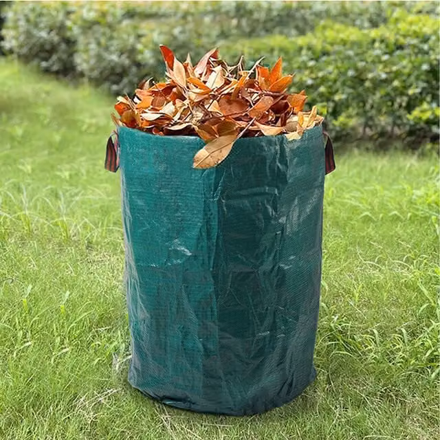 Livingandhome 3 Pack Woven Thickened Garden Waste Bags, Green, 120l