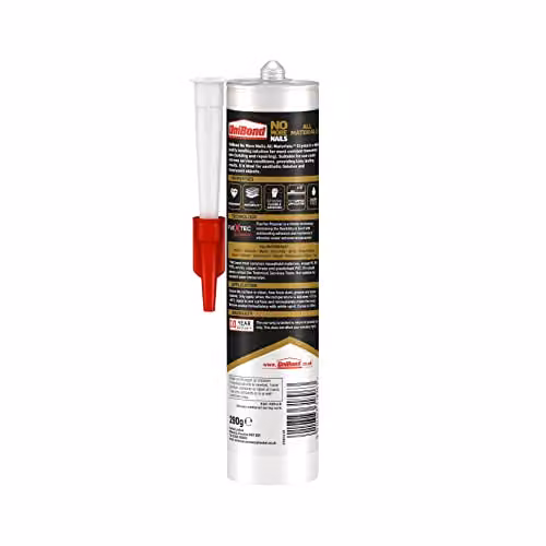 UniBond No More Nails High Strength Construction Adhesive, Crystal Clear, 290 g Cartridge – 2