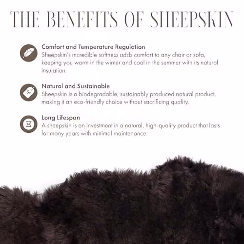 Infinity Leather Genuine Sheepskin Wool Rug in Brown, W/D: 90 x 60 cm – 8
