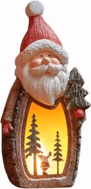 Samuel Alexander Light Up Christmas Woodsman Glow Santa with LEDs, Brown and White, Height: 45 cm – 3