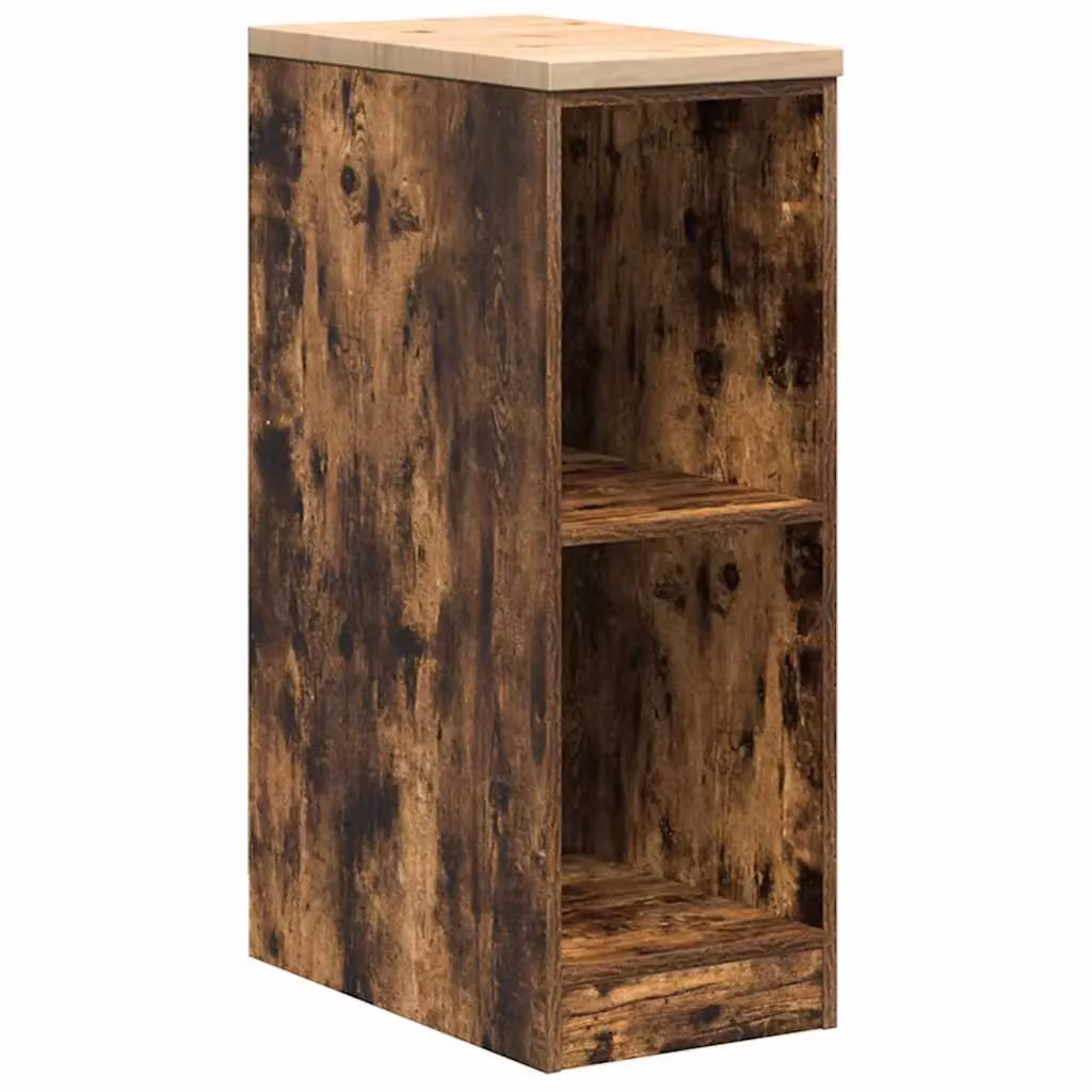 Berkfield Home Garage Storage Cabinet in Smoked Oak Brown, Solid Wood Pine, W/D/H: 30 x 51 x 85 cm – 2