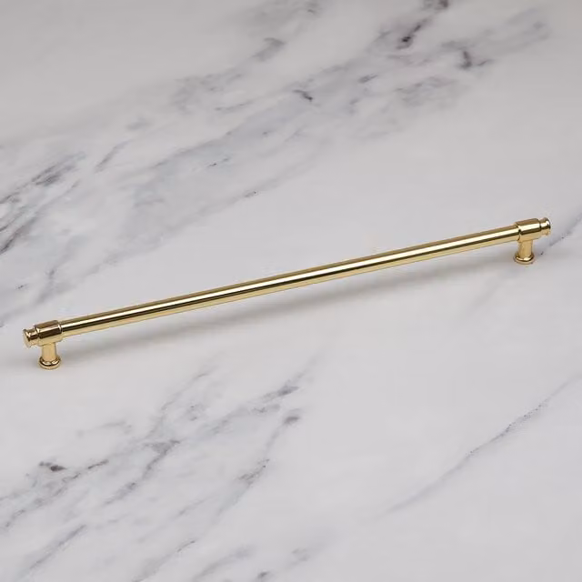 Handle & Home Brushed Gold Clasp Detail Brass Bar Handle, Length: 350 mm