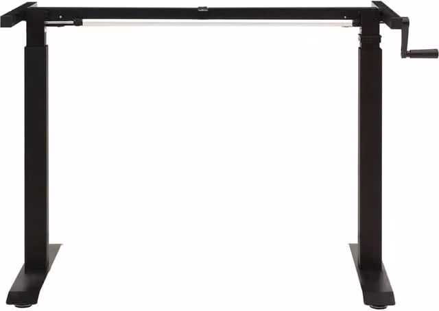 Berkfield Home Manual Height Adjustable Standing Desk Frame with Hand Crank, Black – 1