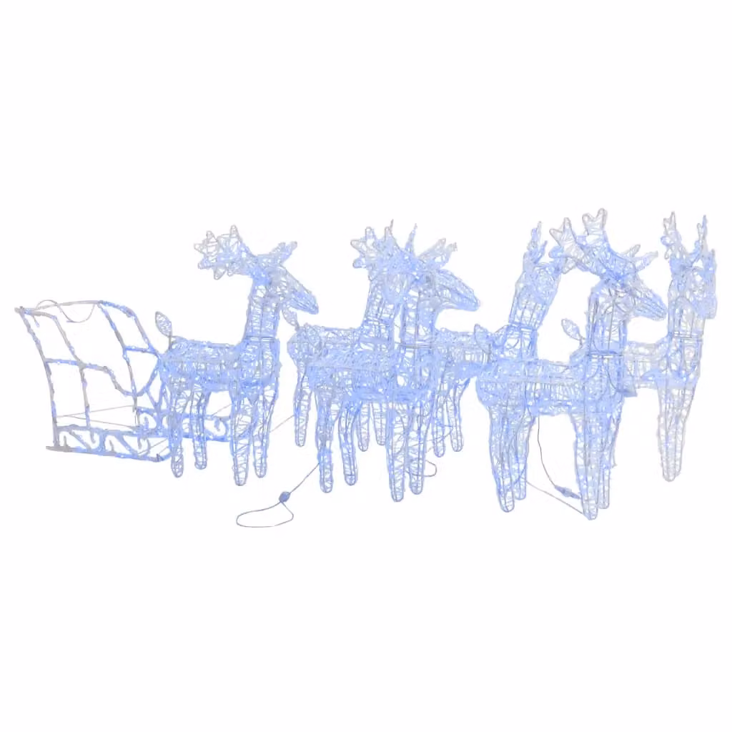 Berkfield Home Reindeers and Sleigh Christmas Decoration with 320 Blue LEDs – 2