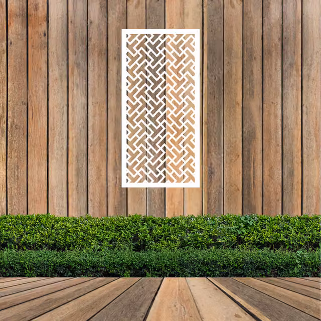 Laser Hut T Screen Geometric Metal Wall Art in White
