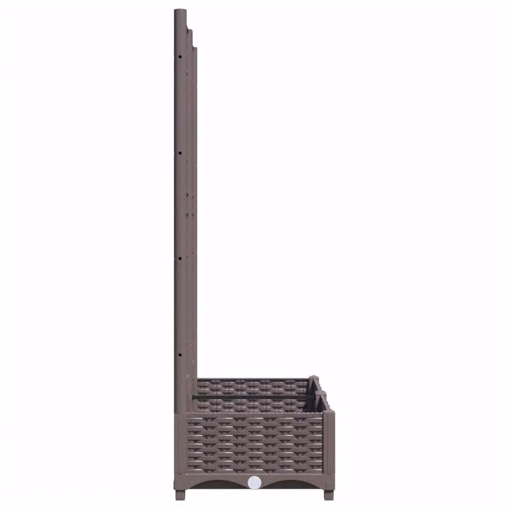 Berkfield Home Garden Planter with Trellis, Brown, W: 80 cm, D: 40 cm, H: 121.5 cm – 4