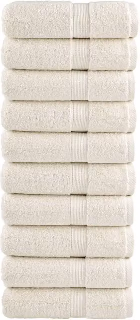 Berkfield Home SOLUND Premium Cotton Guest Towels, 10 Pack, Beige, W: 30 cm, H: 50 cm, 600 gsm