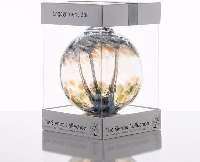 Sienna Glass White Glass Spirit Ball Engagement Gift Ornament, Diameter: 10 cm