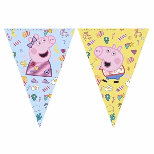 Procos Peppa Pig Multicolour Animal Party Pennant Hanging Banner
