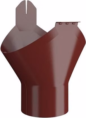 Lindab Half Round Galvanised Steel Gutter Outlet in Red, 75mm - 150mm