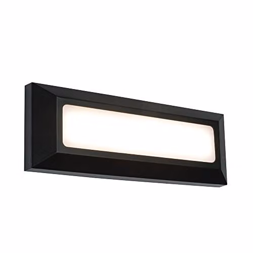 Netlighting Severus Integrated LED Outdoor Wall Light, Black, Warm White, IP65, W/D/H: 8.0 x 8.0 x 23.0 cm