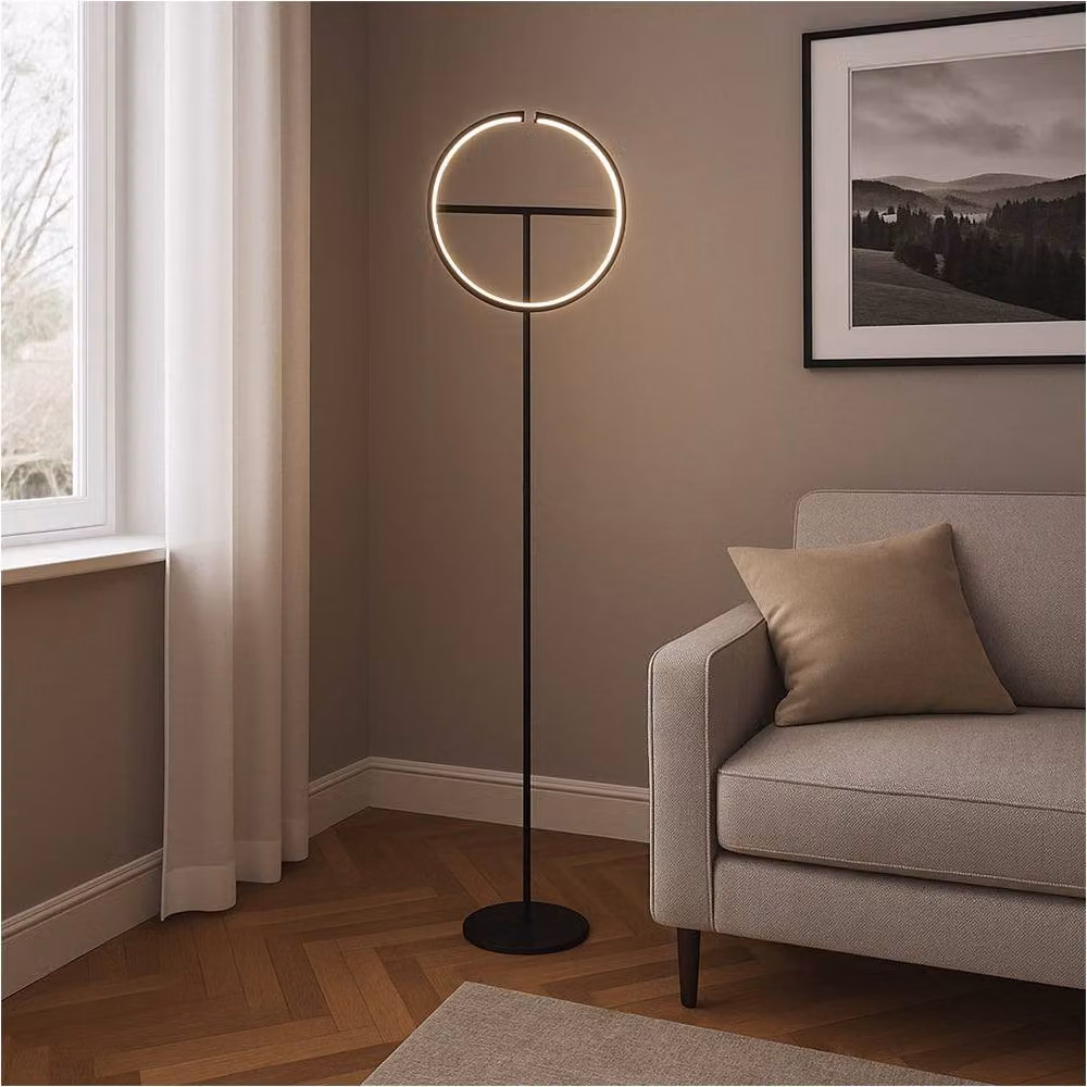 Loops 2 Pack Modern Black LED Floor Lamp with Included Bulb – 2
