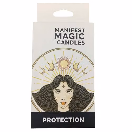 Ancient Wisdom White Soy Wax Manifest Protection Ritual Candles, Pack of 12