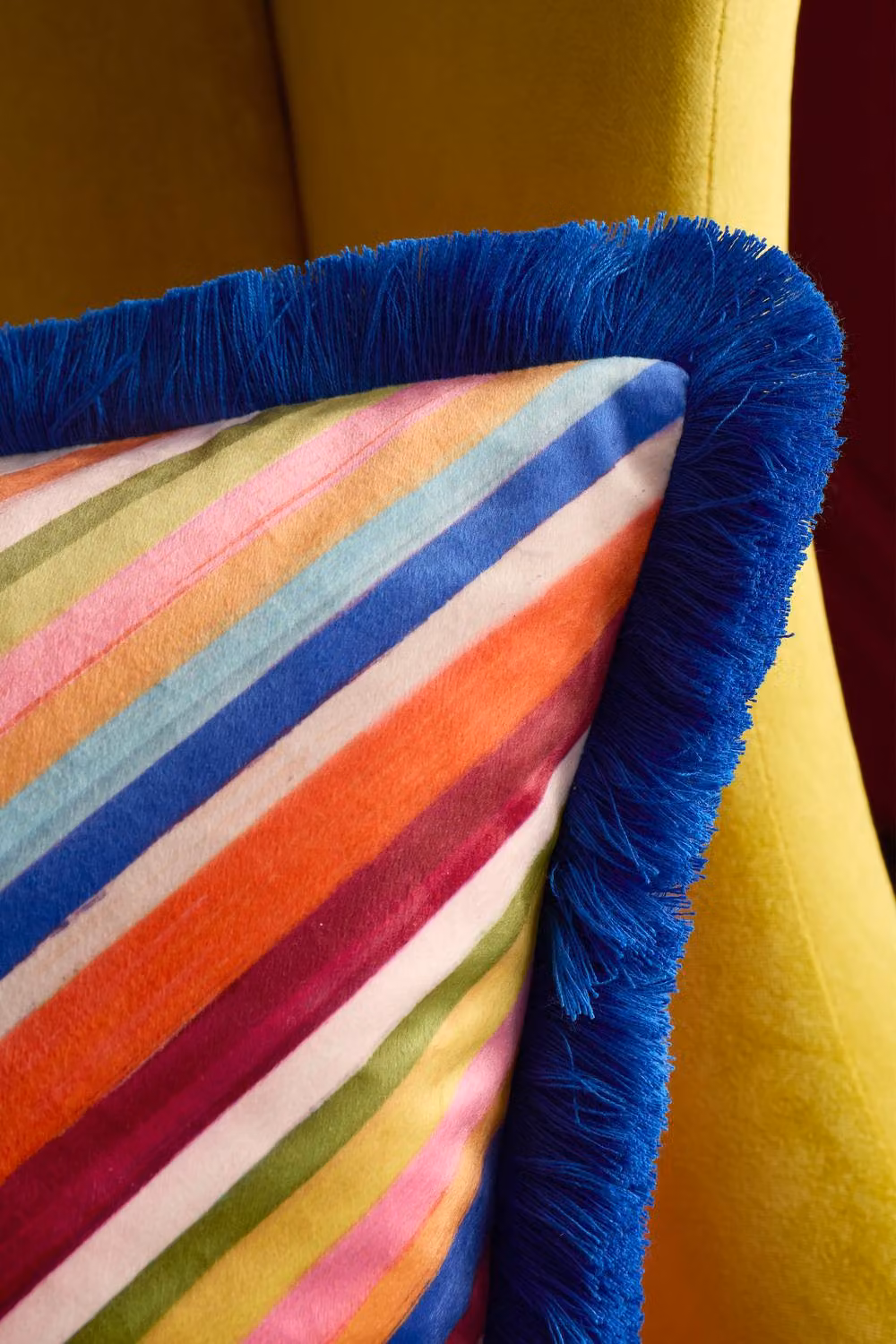Sophie Robinson Darling Diagonal Stripe Reversible Filled Cushion in Pink and Multicolour, W/D/H: 50 x 50 x 50 cm – 2