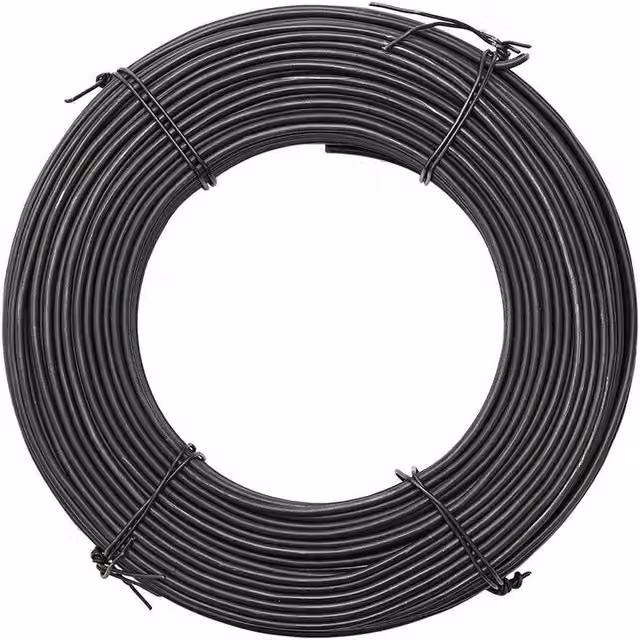 NESTLUNE Black Coated Iron Garden Plant Support Wire Coil, 25m x 2.5mm, 1kg – 1