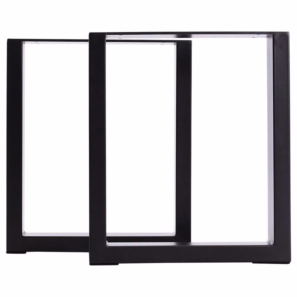 FLAVORA Heavy Duty Square Metal Table Legs, 2 Pack, Black, H 71 cm x W 52 cm x D 7 cm – 3