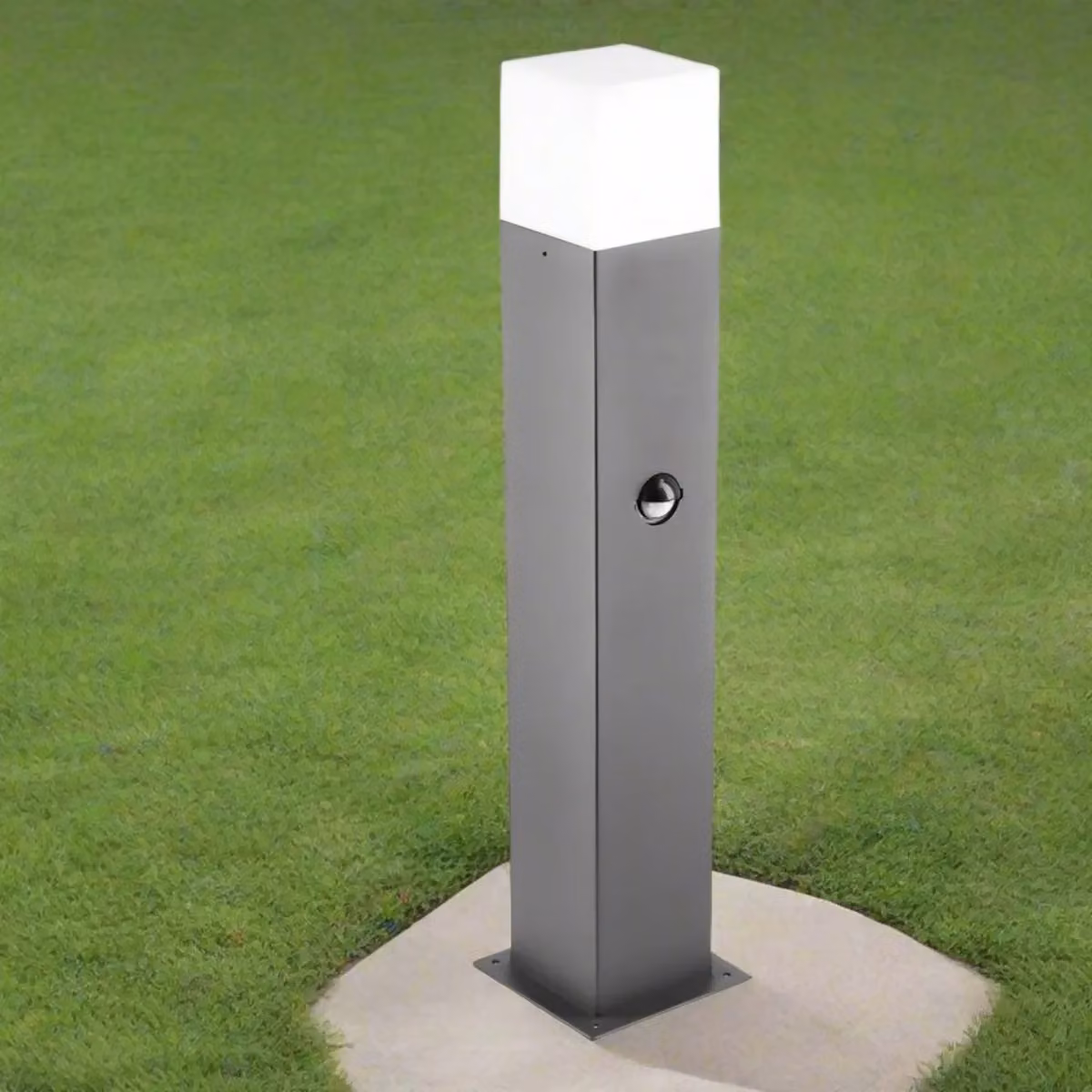 CGC Lighting Amara Modern Square Aluminium Outdoor Post Light in Dark Grey Anthracite with PIR Motion Sensor – 2