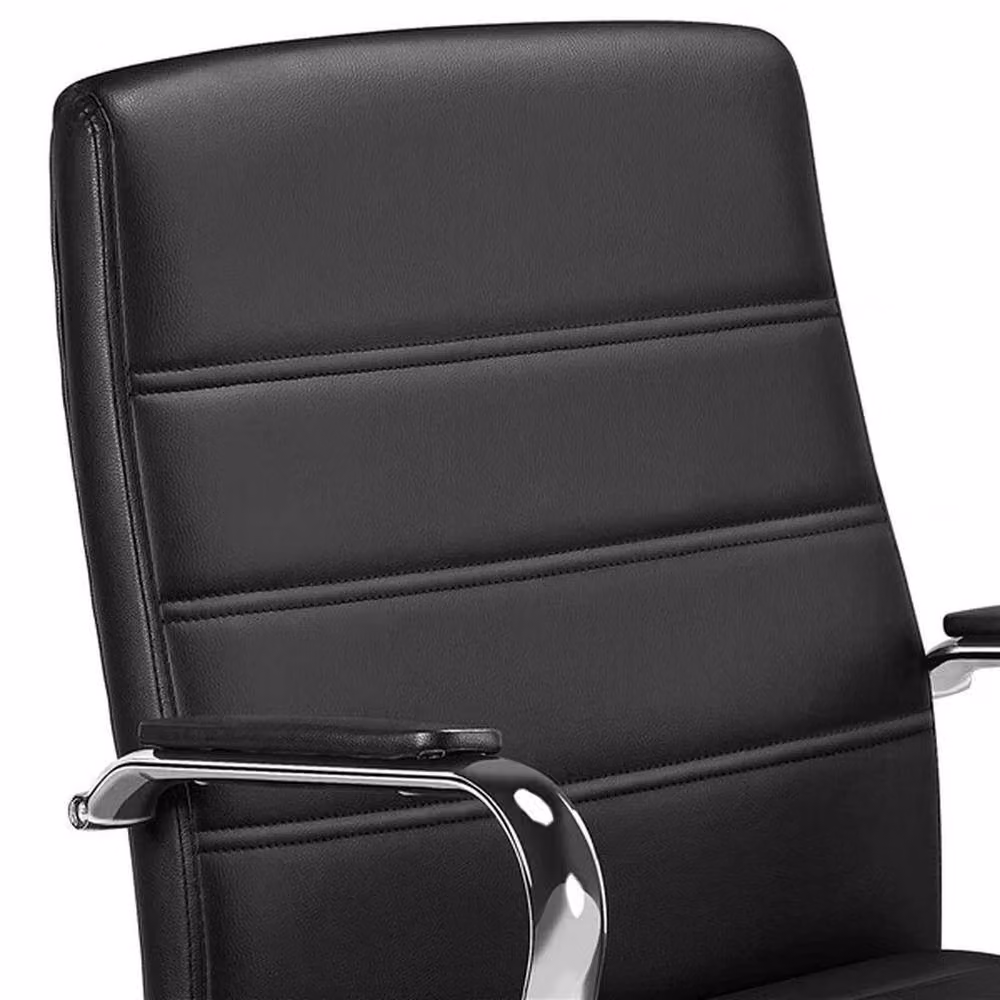 KORVIXA Mid Back PU Leather Office Task Chair in Black – 3