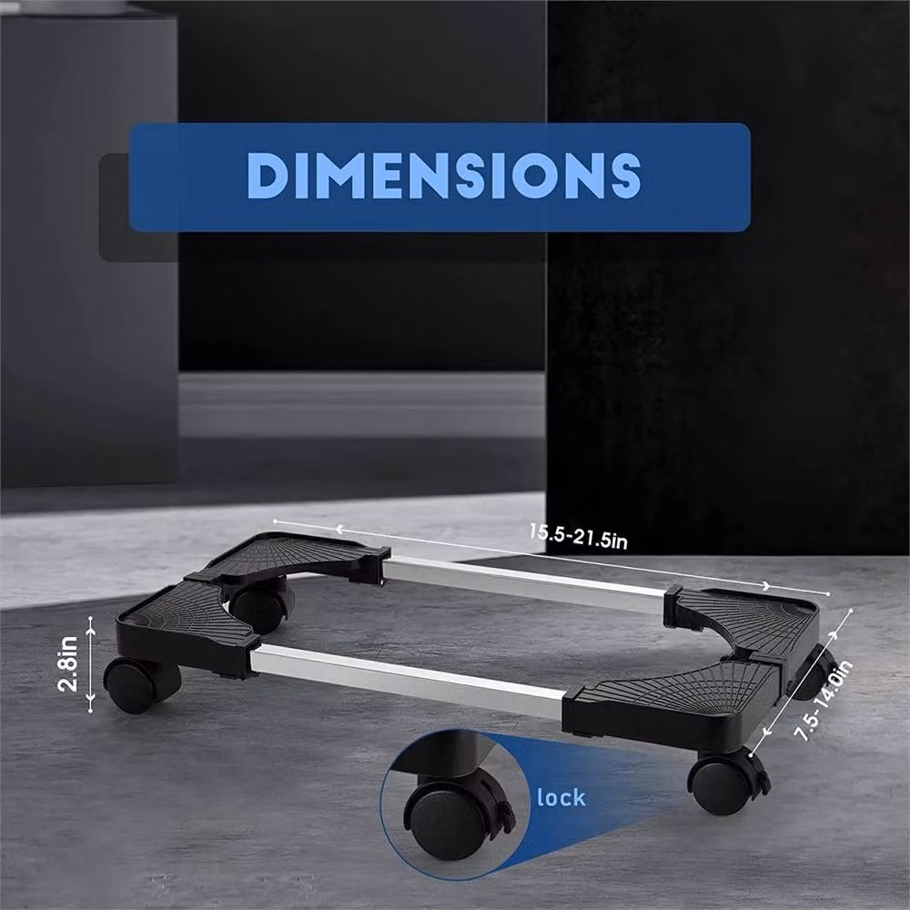 Nordara Desktop PC Case Tower Stand with Rolling Wheels and Heat Dissipation in Black – 2