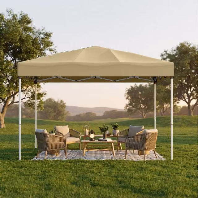 SONGMICS Gazebo Canopy Tent with UV Protection and Carry Bag, Beige