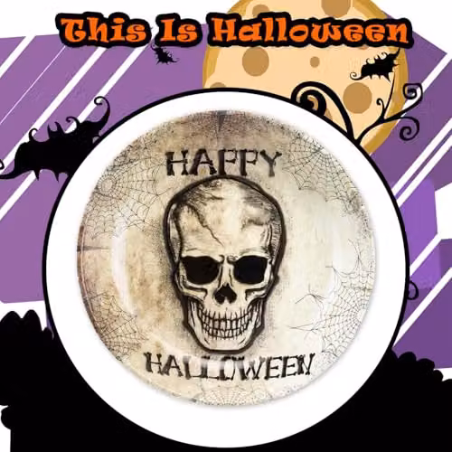 VFM e-Store Halloween Skull Round Dip Bowl, White, Diameter: 6 cm – 8