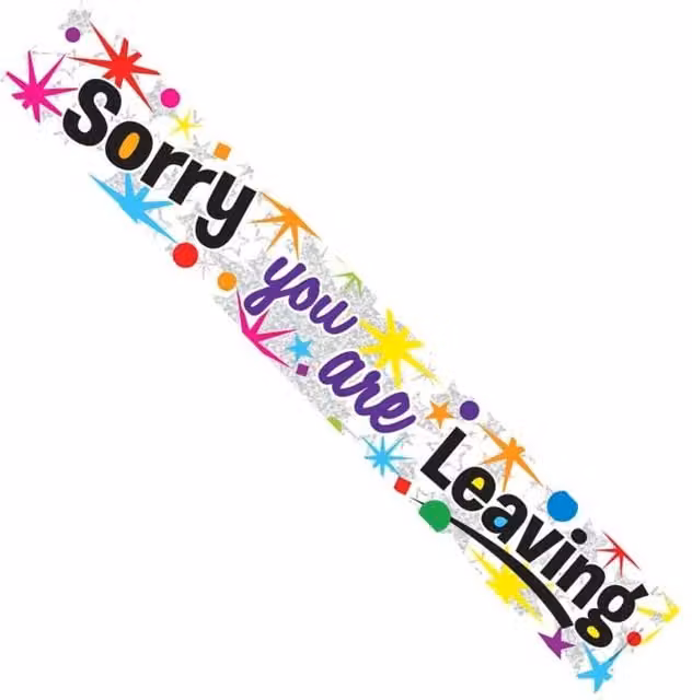KDMD Sorry Your Leaving Multi Colour Foil Banner, Pack of 12