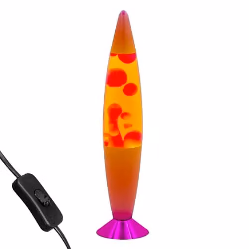 Global Gizmos Pink Ombre Lava Lamp with Sunset Pattern Base, Multicolour Retro Mood Light, Height: 40.64 cm – 1