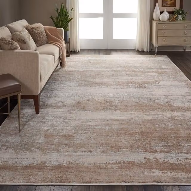 The Rug Shop UK Modern Abstract Stain-Resistant Area Rug in Light Beige, W: 240 cm, D: 320 cm