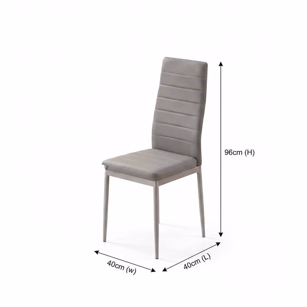 Kosy Koala Modern Dining Table Set with Bench and 4 Grey Faux Leather Chairs in Brown – 2