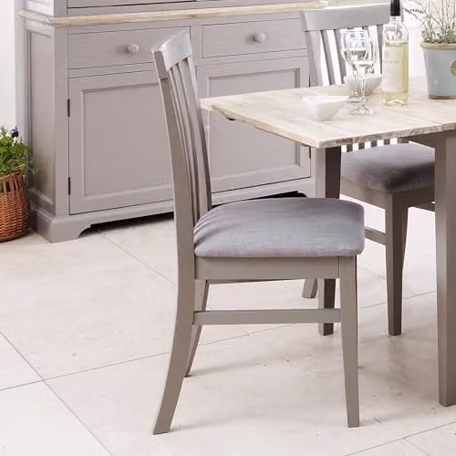 Statement Furniture Florence Wooden Dining Chair in Grey with Upholstered Seat, W45 x D53 x H94 cm – 3