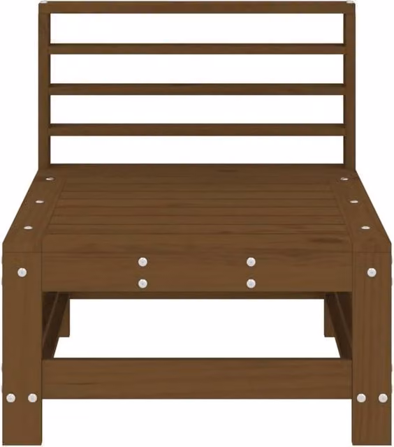 Berkfield Home Beautiful Garden Middle Sofa in Honey Brown Solid Pine Wood, W/D/H: 121 x 60 x 57.5 cm – 1