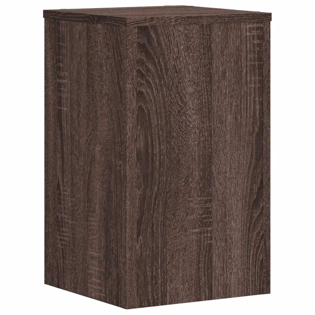 Berkfield Home Set of 2 Modern Brown Oak Plant Stands, W/D/H: 30 x 30 x 50 cm – 4
