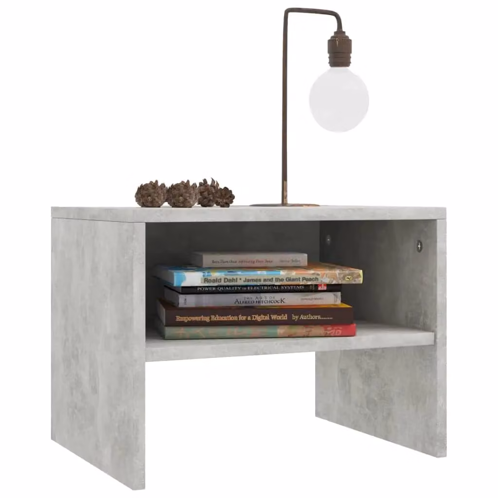 Berkfield Home Bedside Cabinet in Concrete Grey, W/D/H: 40 x 30 x 30 cm – 3