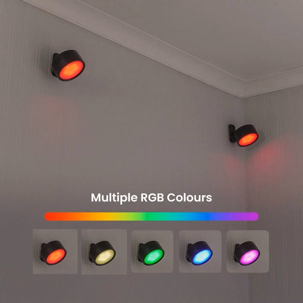 EONLION Pack of 2 Rechargeable LED Touch Wall Lights in Black with Remote Control and RGB Effect – 2
