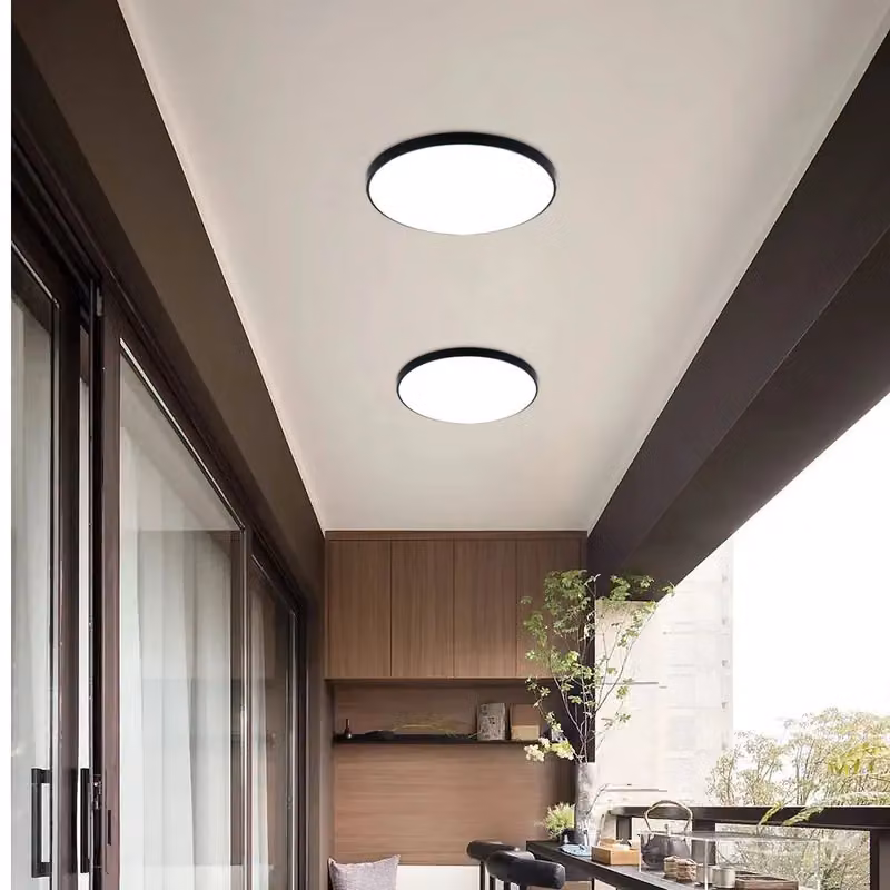 COMELY Round LED Ceiling Light, 24W Ultra-Thin Flush Lamp, 6500K Cool White, Black, Diameter: 27 cm – 3