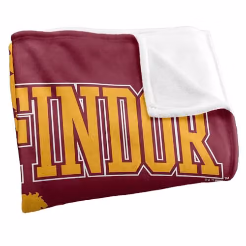 Warner Bros. Harry Potter Gryffindor Arched Lion Super Soft Fleece Throw Blanket, Multicolour, W: 152.4 cm x D: 127.0 cm – 2