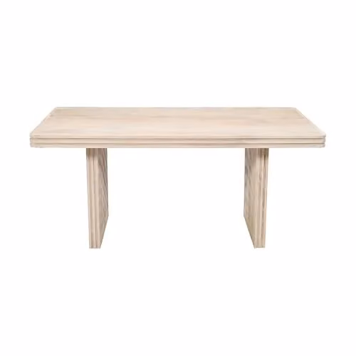 Indian Hub Hudson Carved 6 Seater Mango Wood Dining Table in Brown and Beige, W: 165 cm, D: 90 cm, H: 78 cm