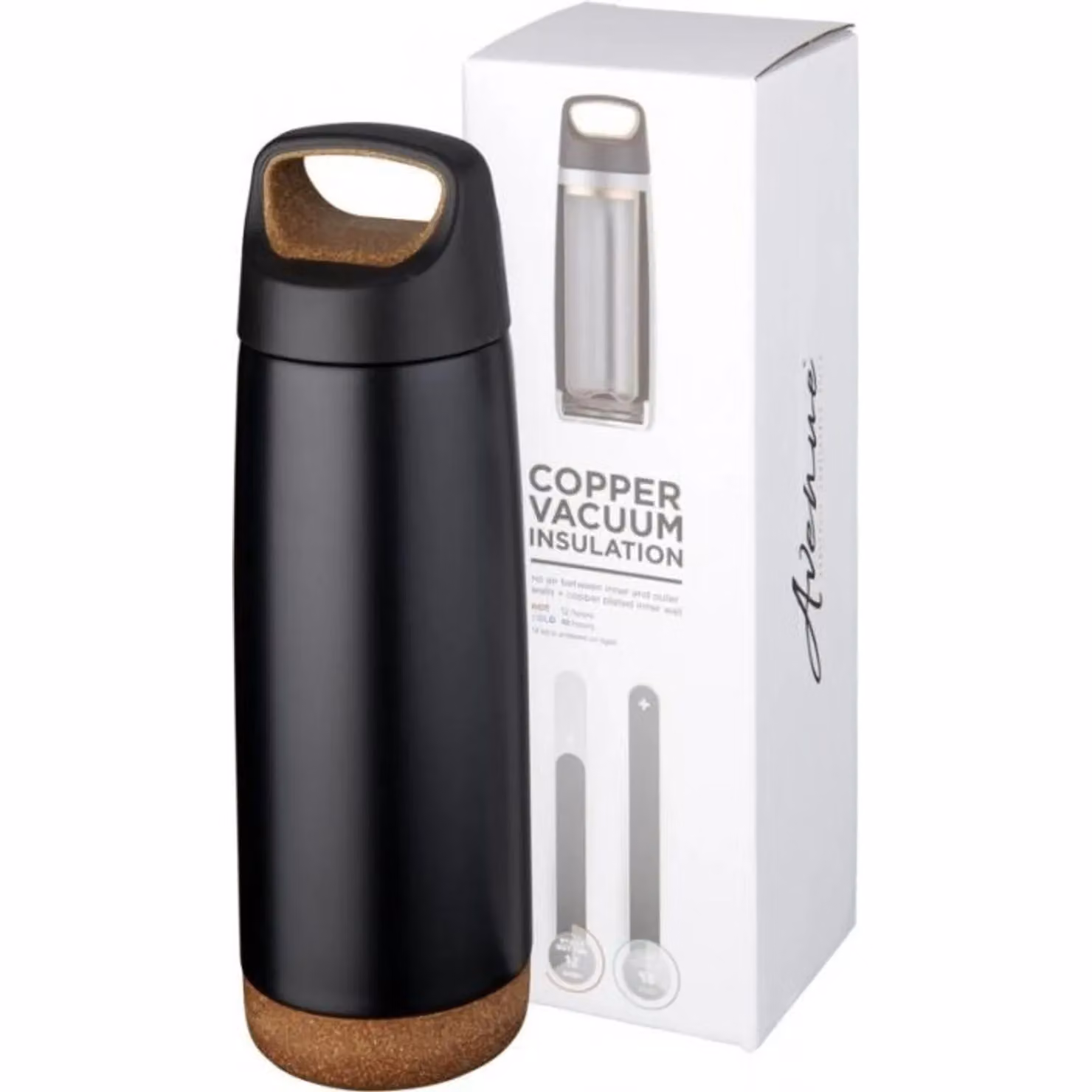 Avenue Valhalla Copper Vacuum Insulated Sport Bottle in Black, 0.75 l – 2