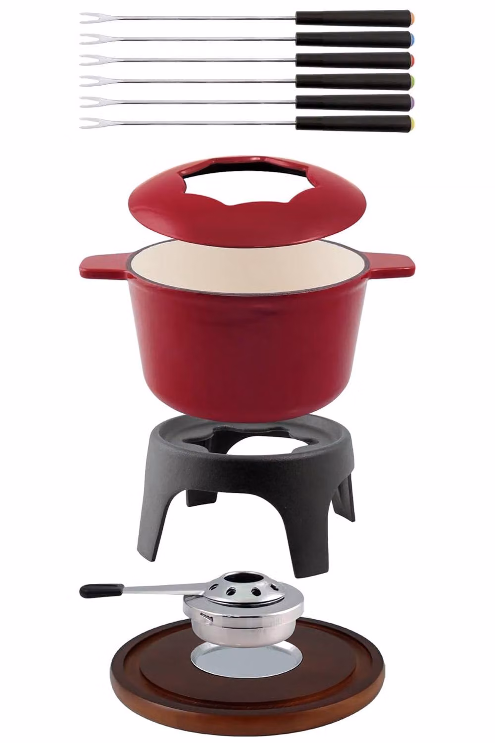 Swissmar 11-Piece Sierra Fondue Set in Red and Black – 2