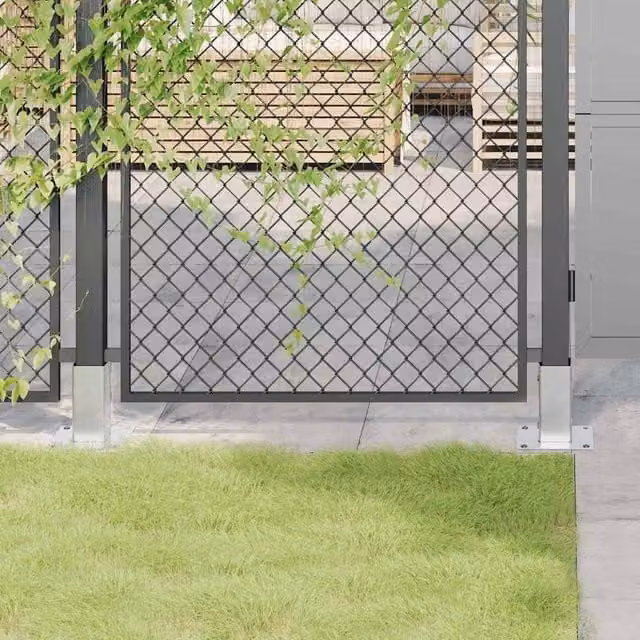 Berkfield Home Square Post Bases, 12 Pack, Silver Galvanised Steel, 71 x 71 mm – 1