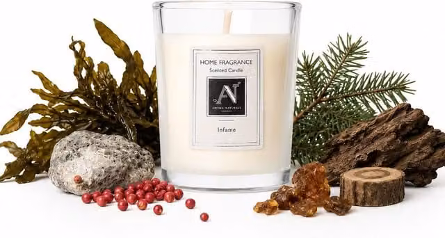 Aroma Naturals Minimalist Luxe Infame Scented Votive Candle Jar, White, 52g – 1
