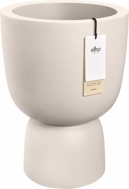 Elho Amber Coupe Indoor and Outdoor Plastic Plant Pot, White