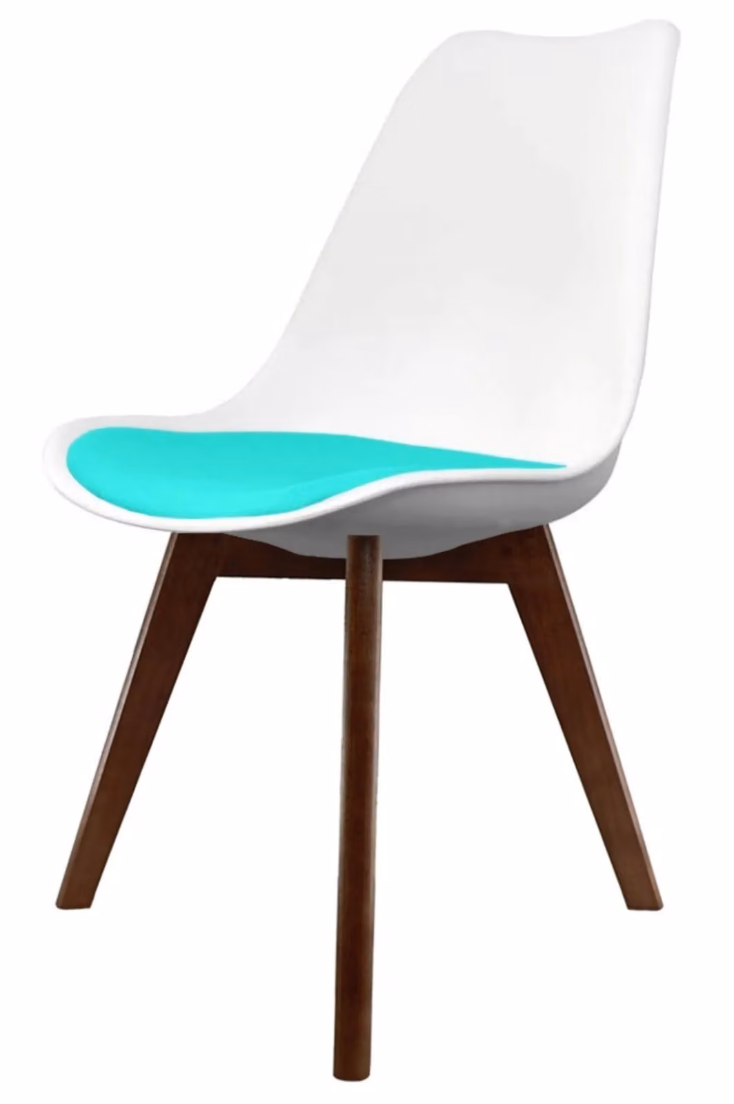 Fusion Living Soho Plastic Dining Chair with Dark Wood Legs in Turquoise – 2