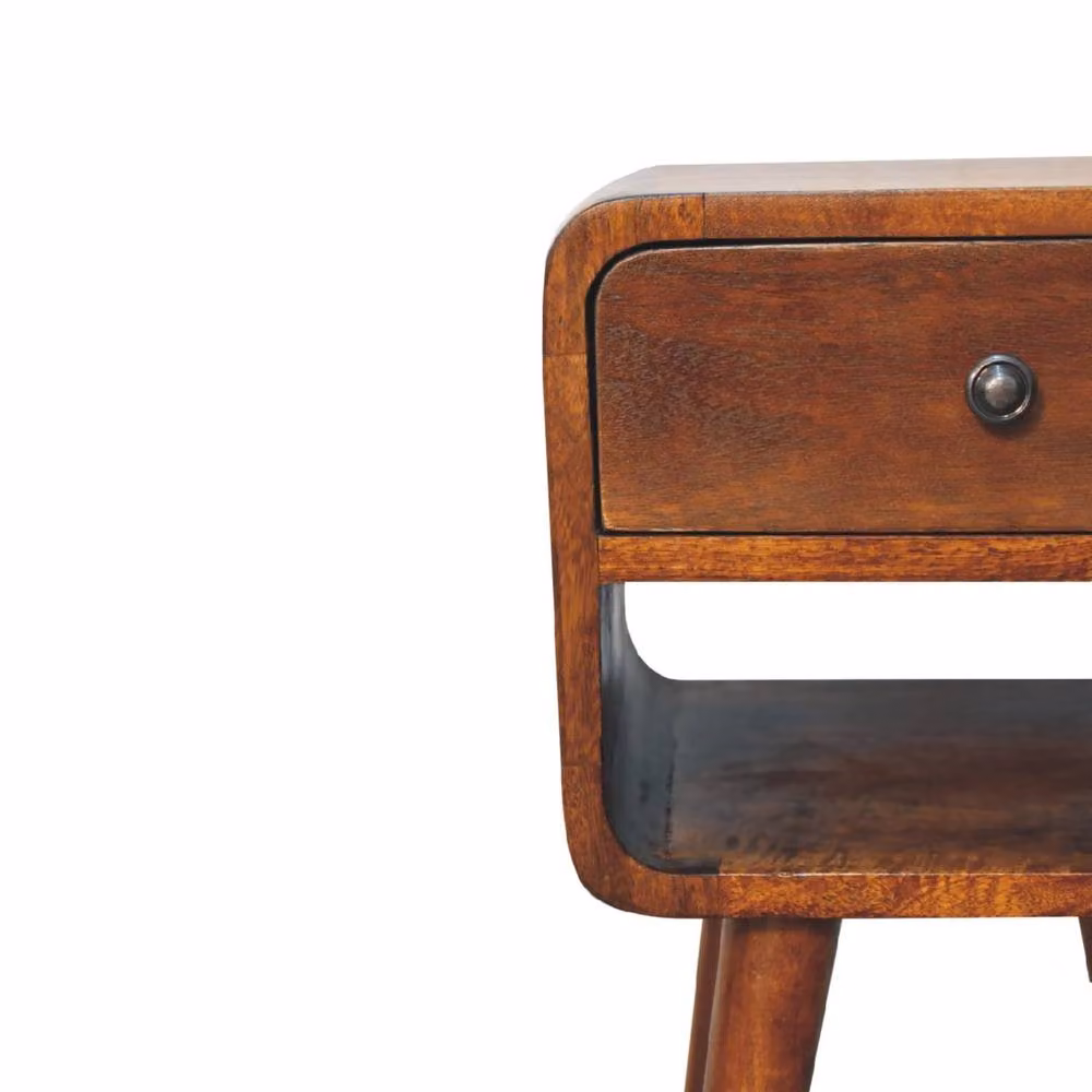 Wyld Haus Pama Small Bedside Table in Brown Mango Wood with Soft Close Drawers, W/D/H: 30 x 30 x 55 cm – 3